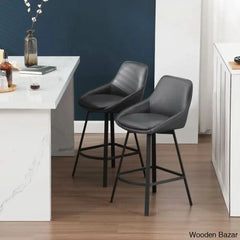 Janayshiax Swivel 25.2āā Faux Leather Counter And Bar Stool (Set Of 2)