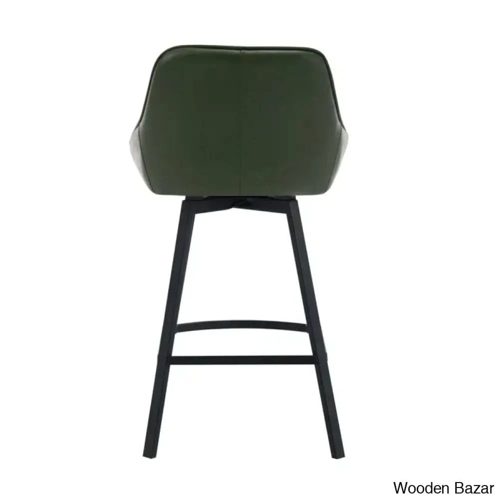 Janayshiax Swivel 25.2āā Faux Leather Counter And Bar Stool (Set Of 2)