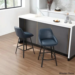 Janayshiax Swivel 25.2āā Faux Leather Counter And Bar Stool (Set Of 2)