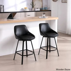 Janayshiax Swivel 25.2āā Faux Leather Counter And Bar Stool (Set Of 2)