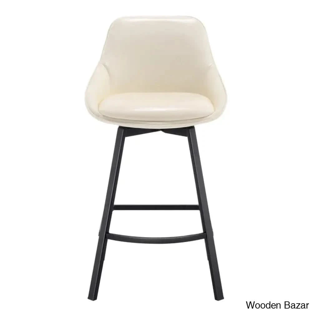 Janayshiax Swivel 25.2āā Faux Leather Counter And Bar Stool (Set Of 2)