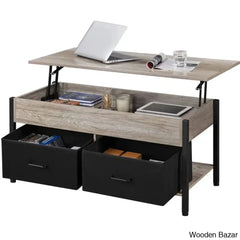 Jarissan Lift Top Coffee And Center Table With Hidden Compartment & 2 Fabric Storage Baskets
