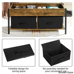 Jarissan Lift Top Coffee And Center Table With Hidden Compartment & 2 Fabric Storage Baskets