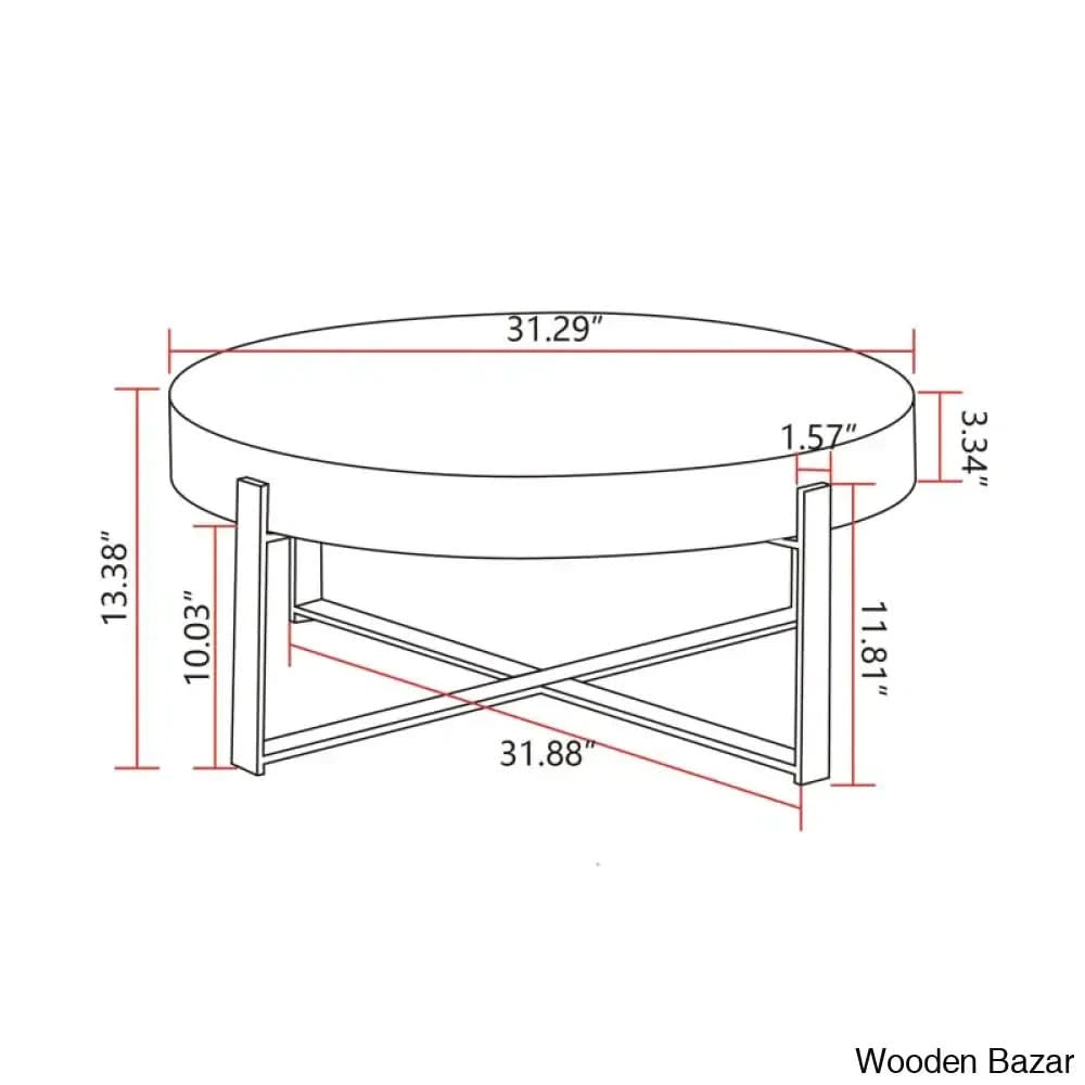 Jarrel Solid Wood Top Coffee Table And Center Table