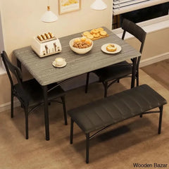 Jatta Stylish 4 Seater Dining Table Set - Wooden Bazar