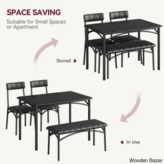 Jatta Stylish 4 Seater Dining Table Set - Wooden Bazar