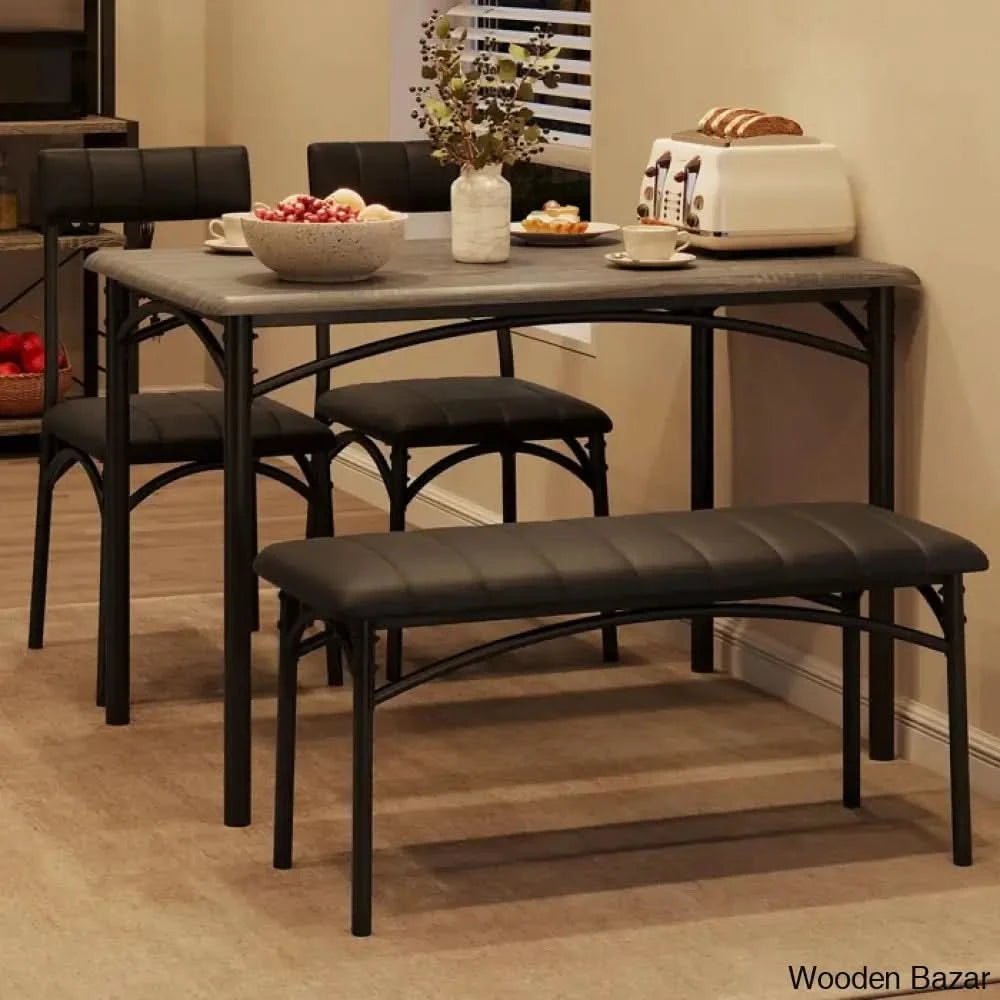 Jatta Stylish 4 Seater Dining Table Set - Wooden Bazar