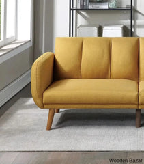 Jessica Elegant Modern Sofa In Mustard Color - Wooden Bazar