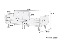 Jessica Elegant Modern Sofa In Mustard Color - Wooden Bazar