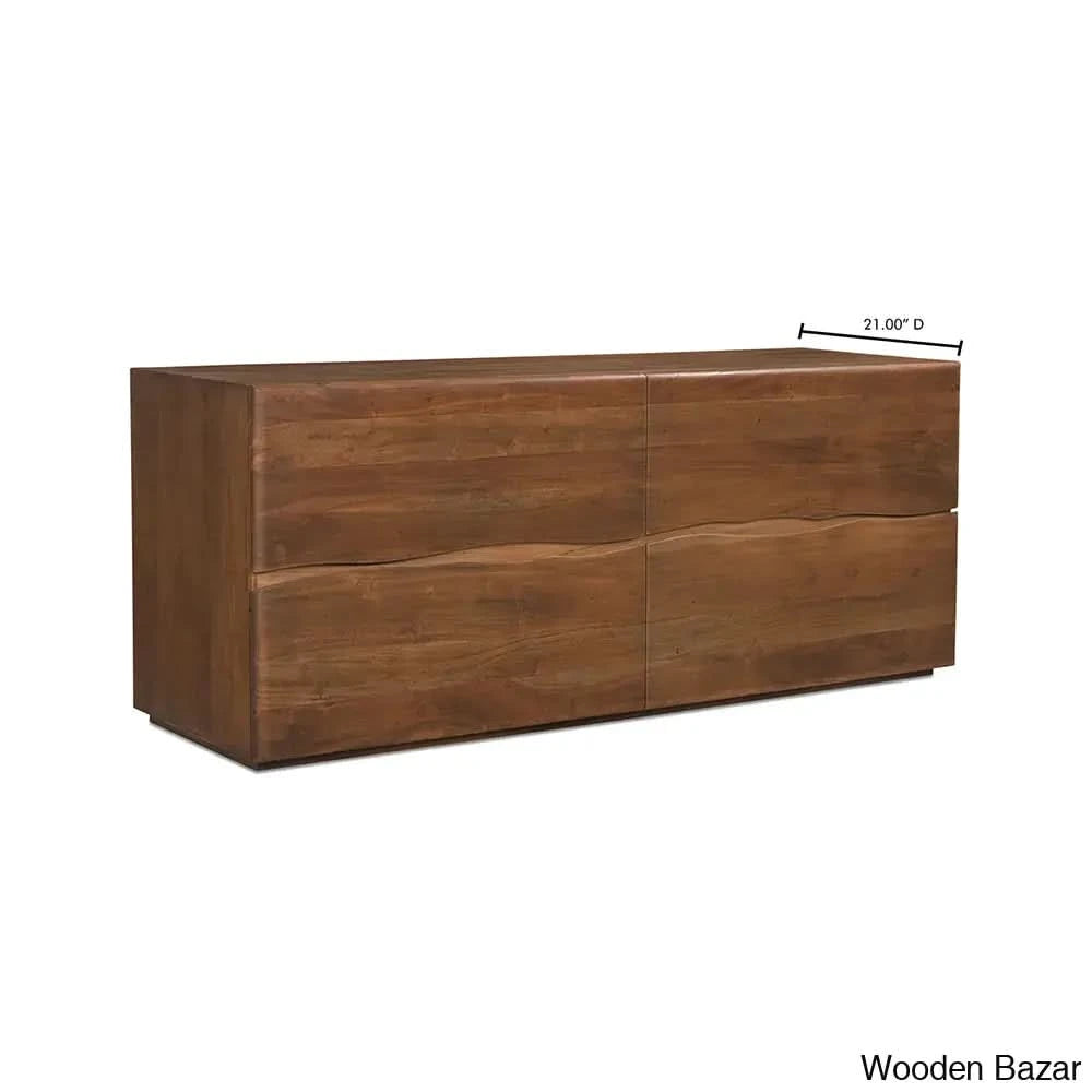 Jette 4 Chest Of Drawers In Solid Wood With Innovative Design Live Edge
