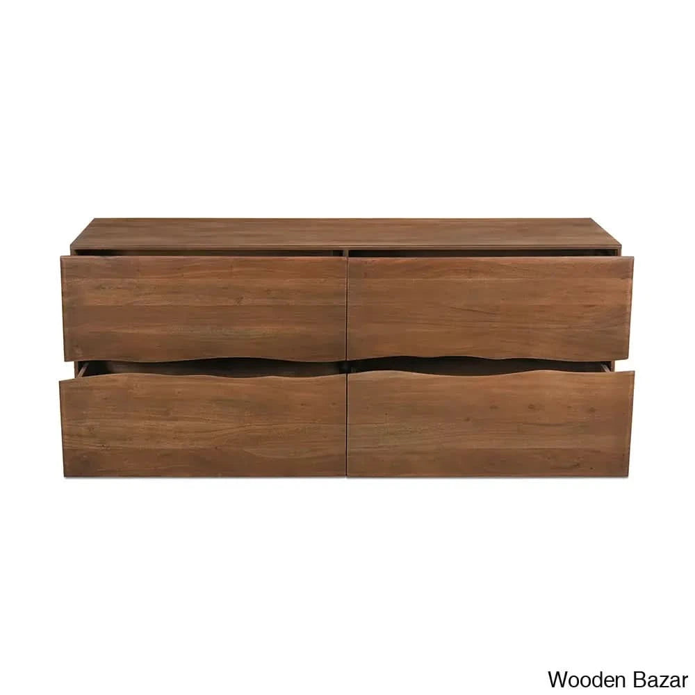 Jette 4 Chest Of Drawers In Solid Wood With Innovative Design Live Edge