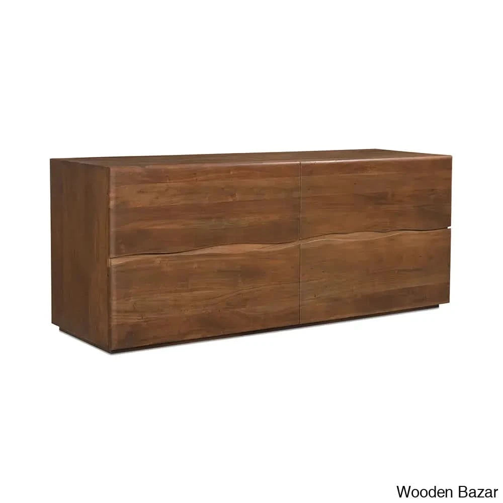 Jette 4 Chest Of Drawers In Solid Wood With Innovative Design Live Edge