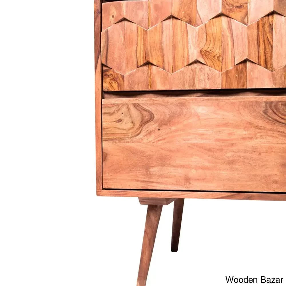 Joanna Modish Solid Wood Chest Of Drawers - Wooden Bazar