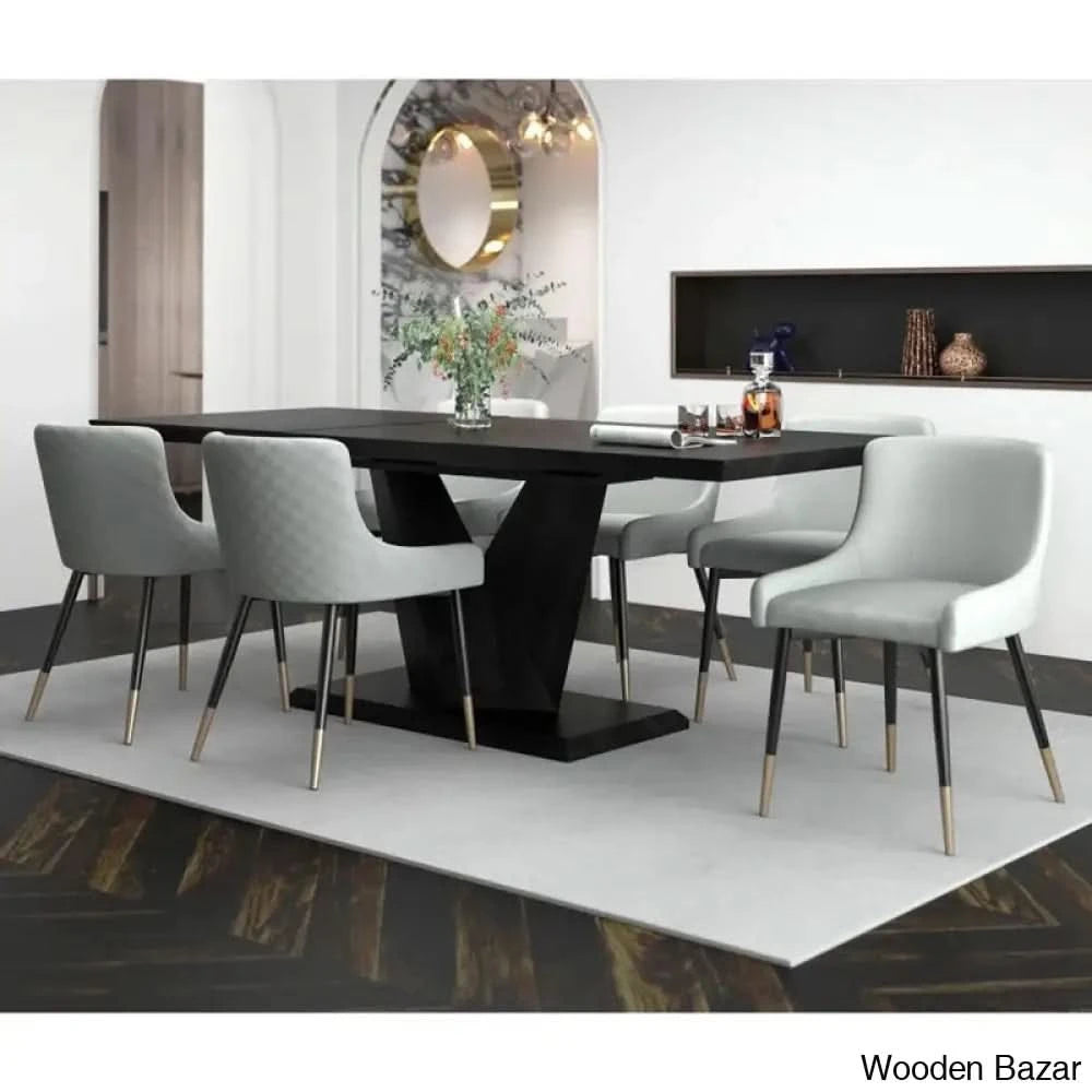 Joplin Luxury 6 Seater Extendable Pedestal Dining Set