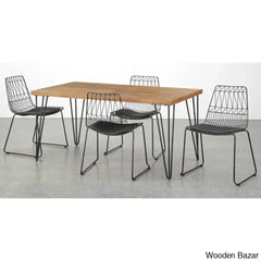 Joplin Modern 4 Seater Dining Table Set - Wooden Bazar