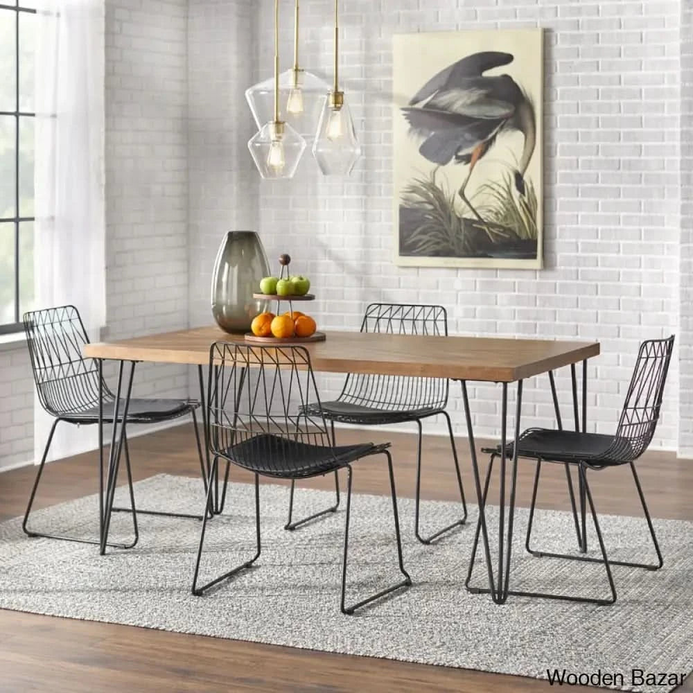 Joplin Modern 4 Seater Dining Table Set - Wooden Bazar
