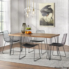 Joplin Modern 4 Seater Dining Table Set - Wooden Bazar