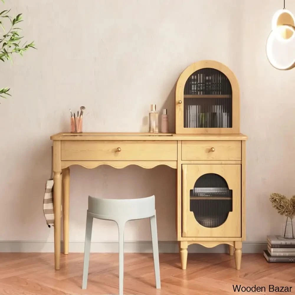 Jordynn Makeup Vanity With Hook And Drawers