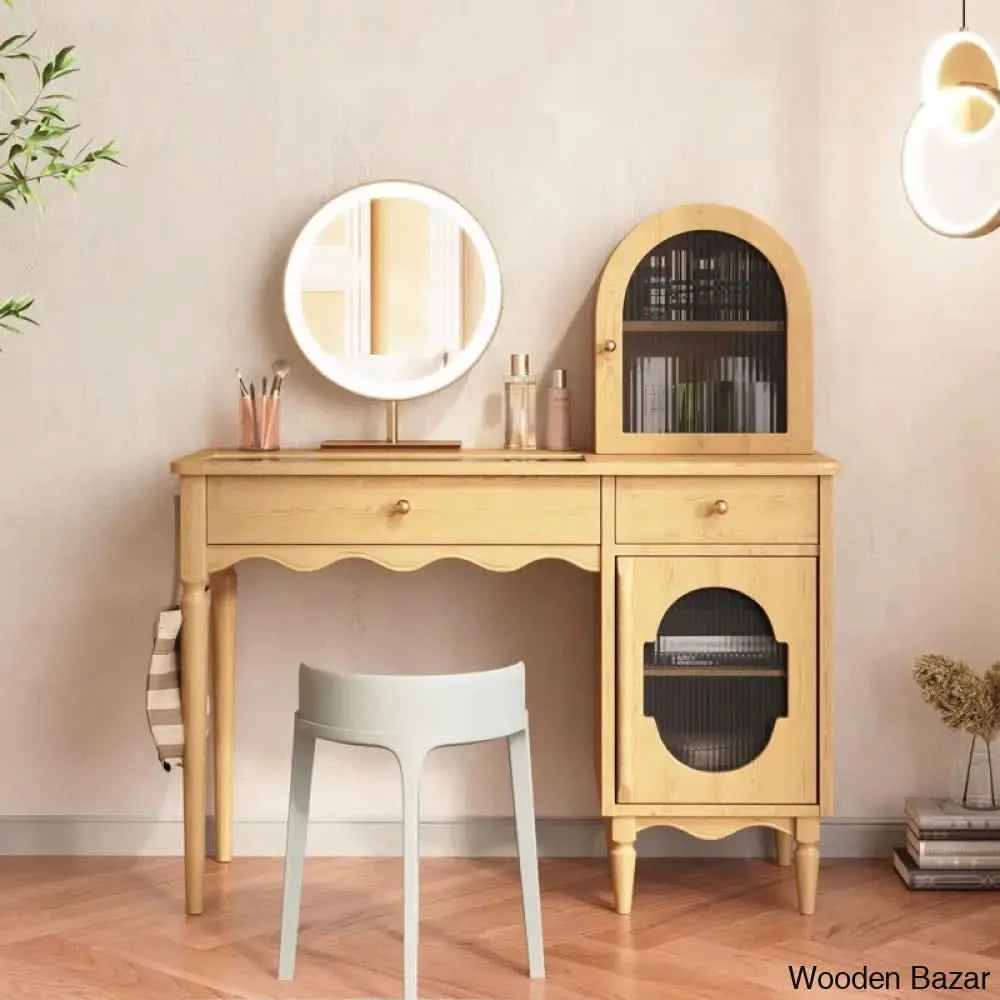 Jordynn Makeup Vanity With Hook And Drawers