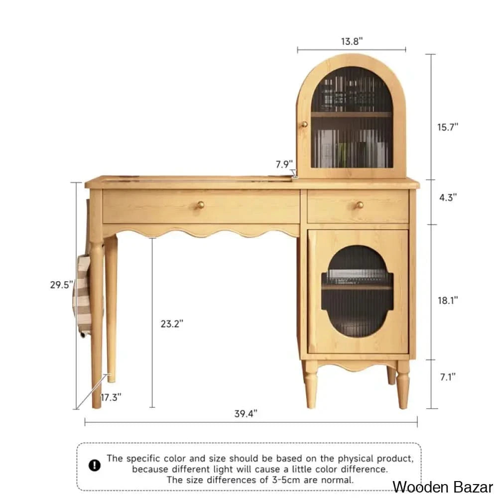 Jordynn Makeup Vanity With Hook And Drawers