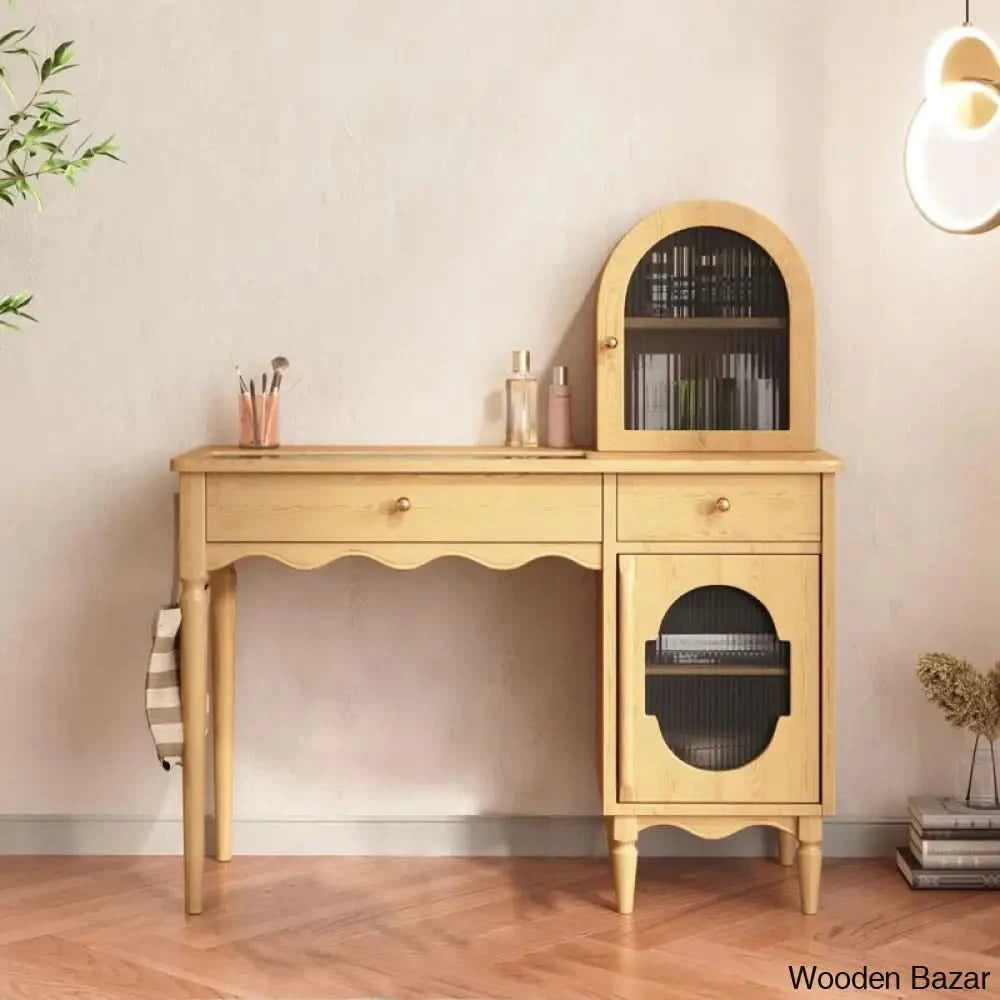 Jordynn Makeup Vanity With Hook And Drawers