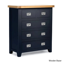 Kachelle 5 Drawer Chest In Solid Wood Modish Stylish - Wooden Bazar