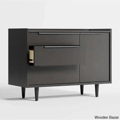 Kade Chic Solid Wood Tate Walnut 3 Chest Of Drawer - Wooden Bazar