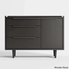 Kade Chic Solid Wood Tate Walnut 3 Chest Of Drawer - Wooden Bazar