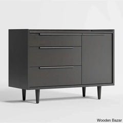 Kade Chic Solid Wood Tate Walnut 3 Chest Of Drawer - Wooden Bazar