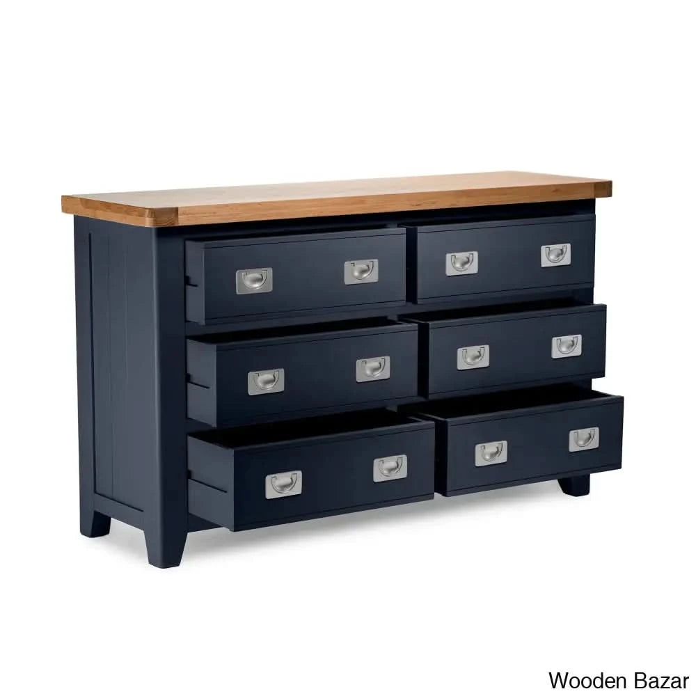 Kaela Modish Stylish Solid Wood Chest Of Drawer With 6 - Wooden Bazar