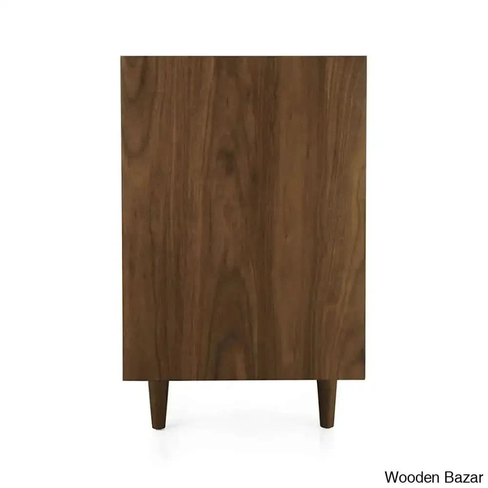 Kandice Chic Solid Wood Tate Walnut 9 Chest Of Drawer - Wooden Bazar