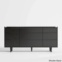 Kandice Chic Solid Wood Tate Walnut 9 Chest Of Drawer - Wooden Bazar