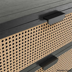 Kandice Refined Functionality Solid Wood Anaise Cane 3-Drawer Chest