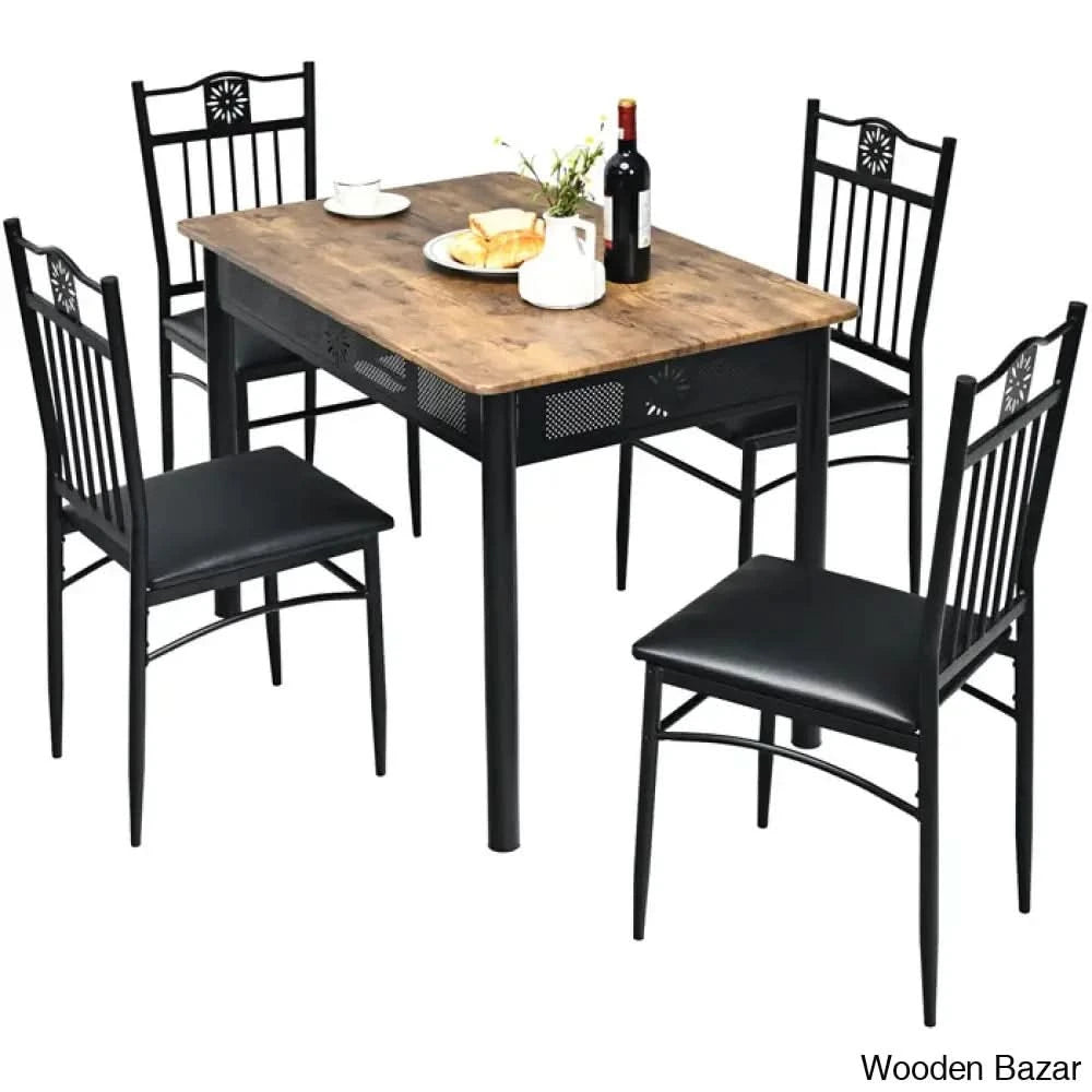 Kelly 4 Seater Dining Table Set - Wooden Bazar