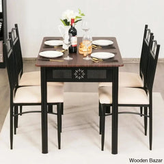 Kelly 4 Seater Dining Table Set - Wooden Bazar