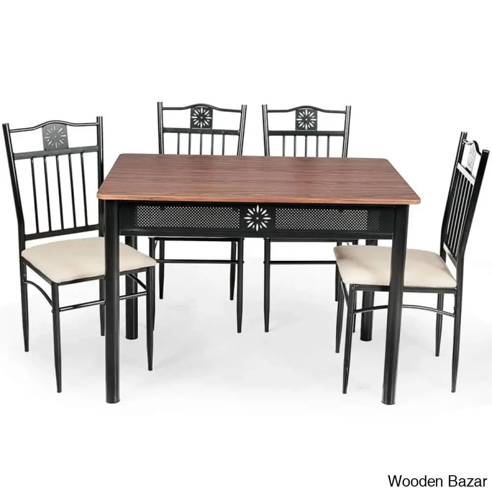 Kelly 4 Seater Dining Table Set - Wooden Bazar
