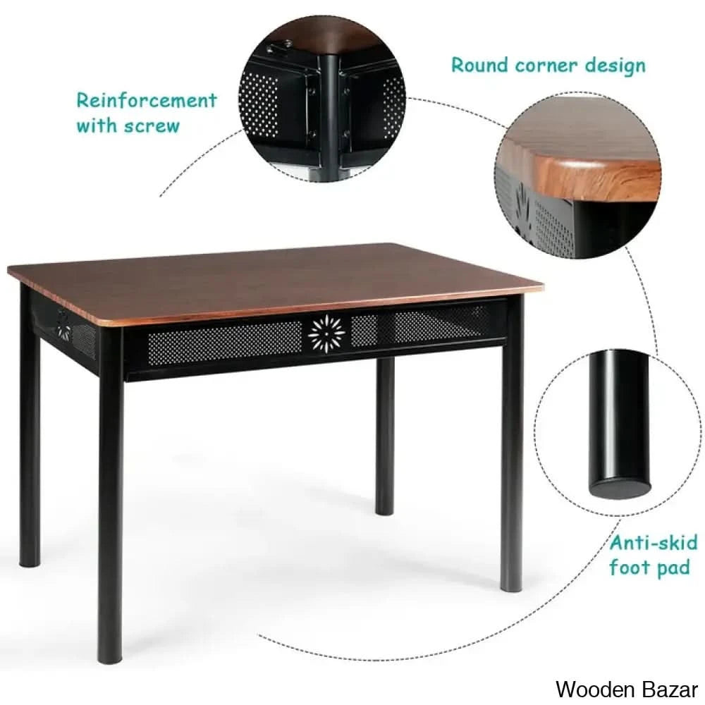 Kelly 4 Seater Dining Table Set - Wooden Bazar