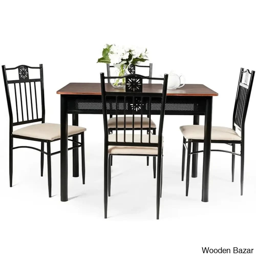 Kelly 4 Seater Dining Table Set - Wooden Bazar