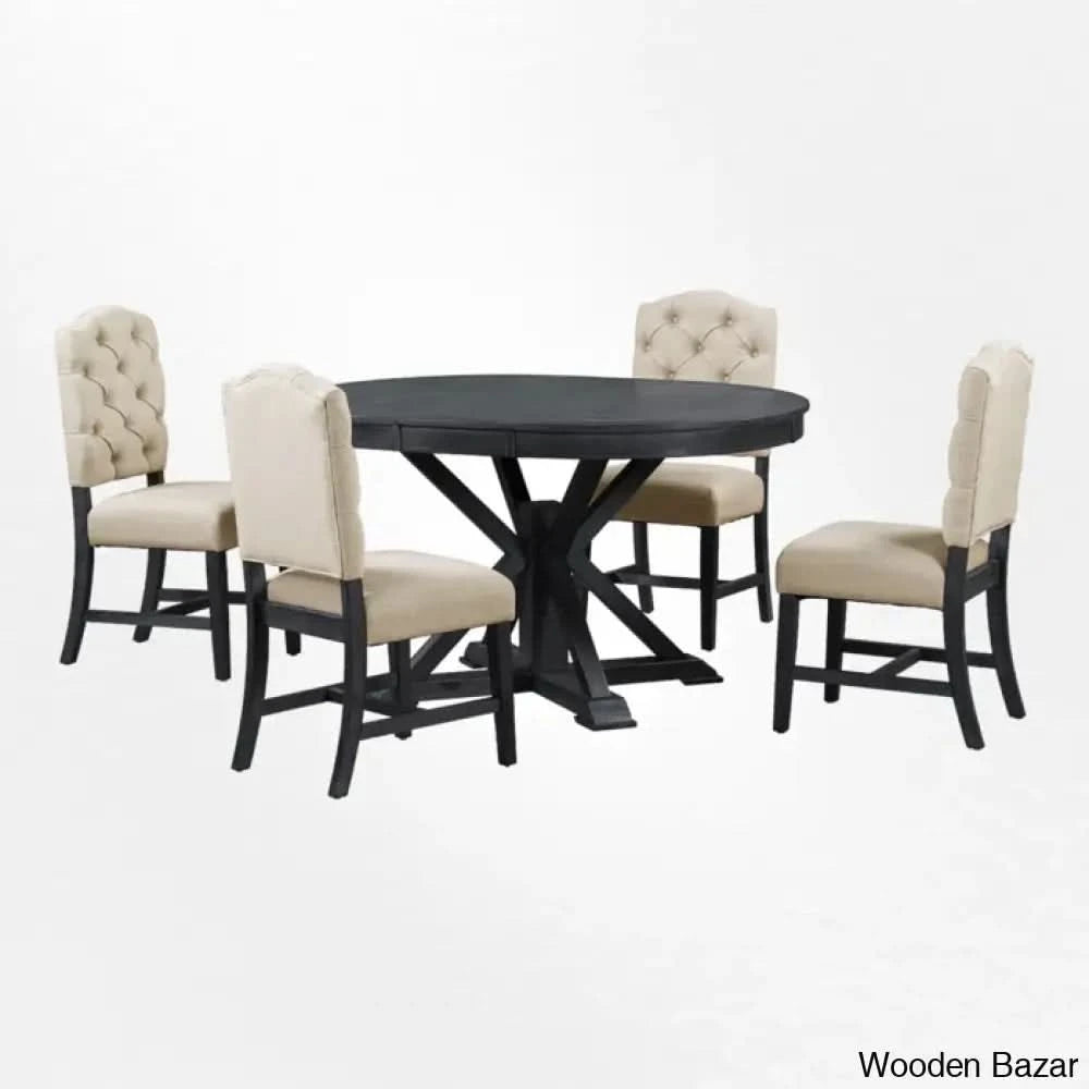Kelvin Best 4 Seater Extendable Dining Set - Wooden Bazar