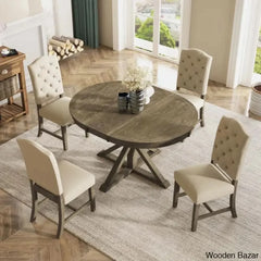 Kelvin Best 4 Seater Extendable Dining Set - Wooden Bazar