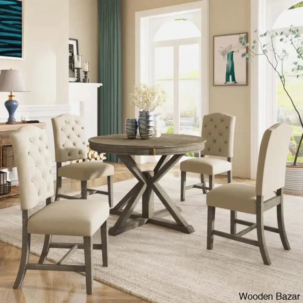 Kelvin Best 4 Seater Extendable Dining Set - Wooden Bazar