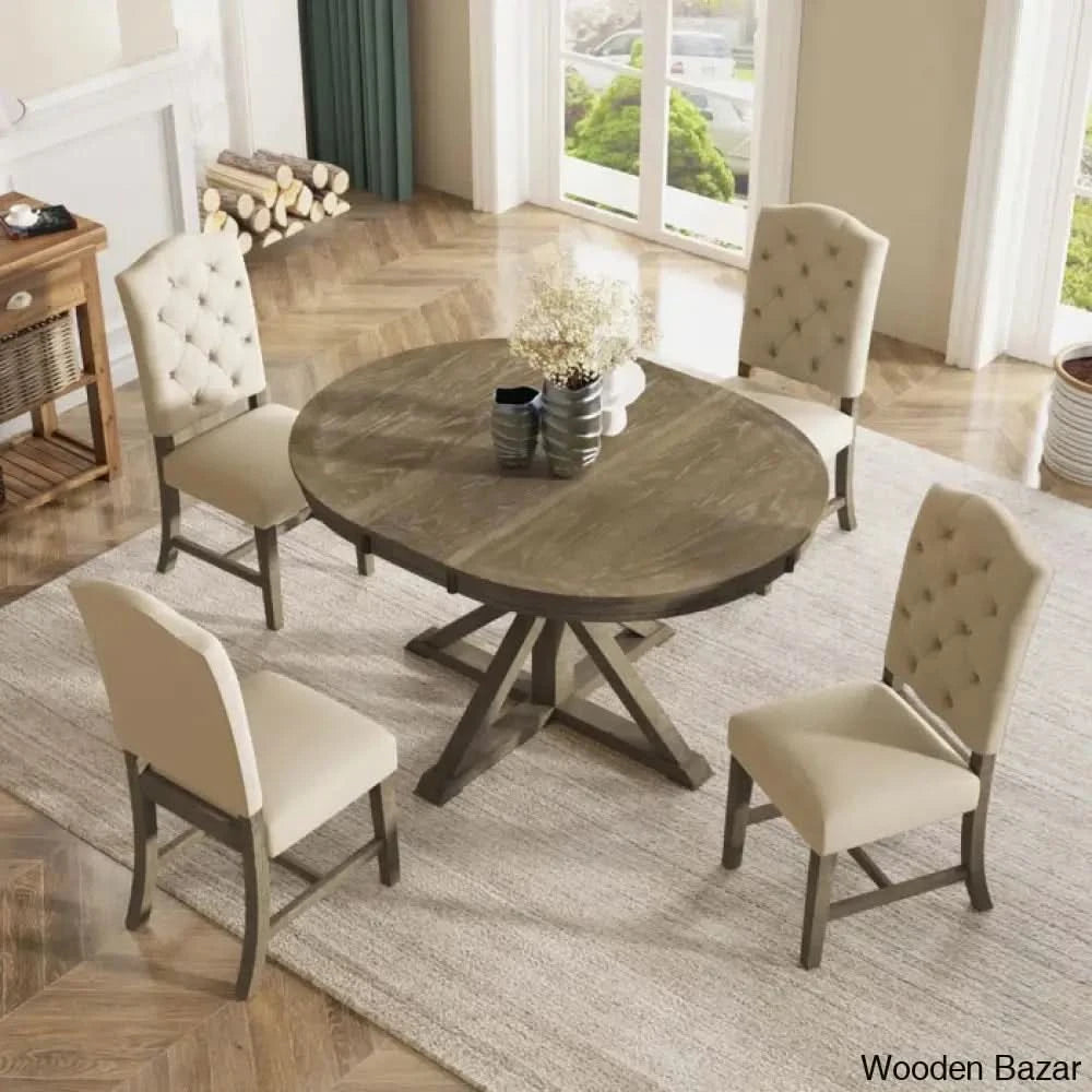 Kelvin Best 4 Seater Extendable Dining Set - Wooden Bazar
