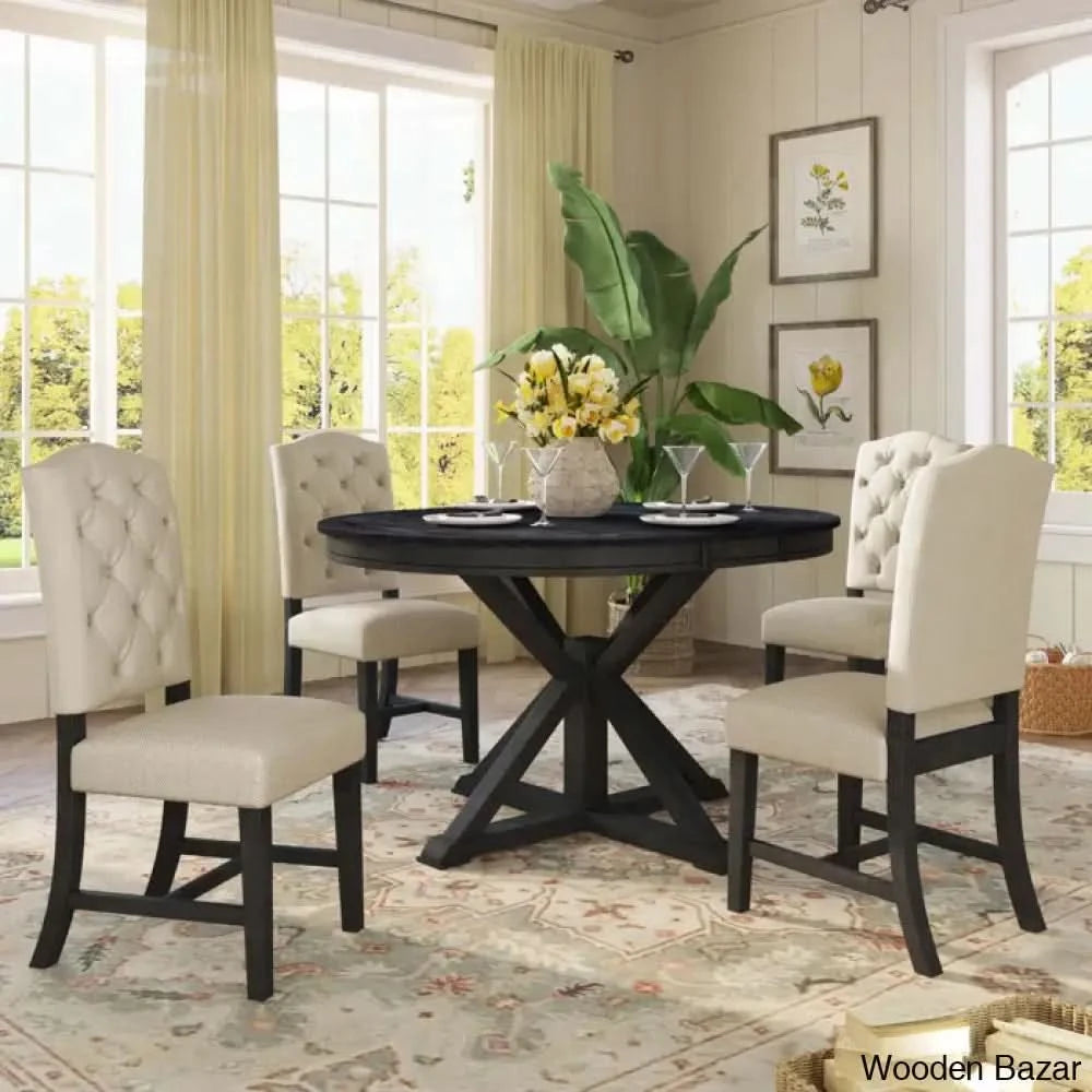 Kelvin Best 4 Seater Extendable Dining Set - Wooden Bazar