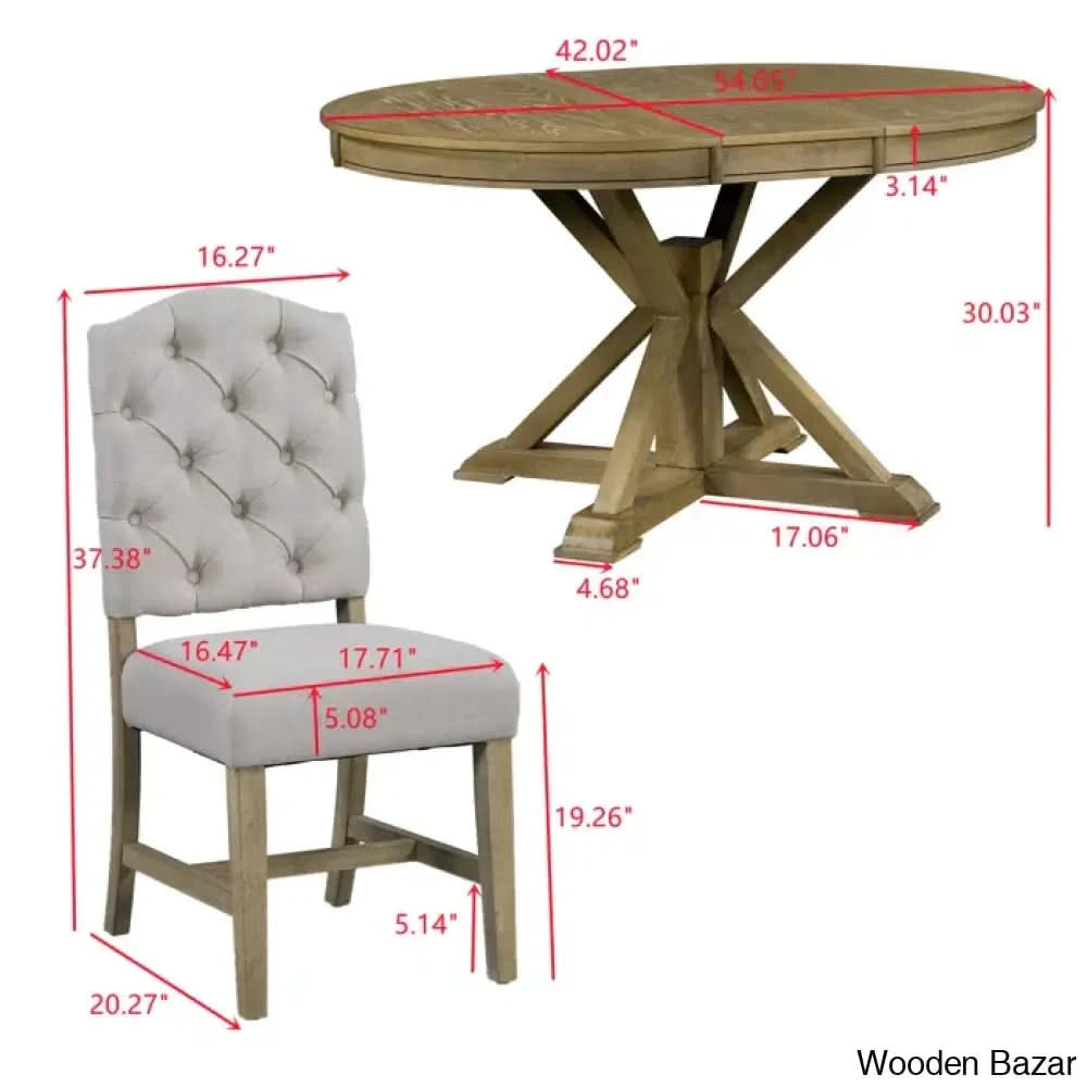 Kelvin Best 4 Seater Extendable Dining Set - Wooden Bazar