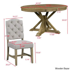 Kelvin Best 4 Seater Extendable Dining Set - Wooden Bazar