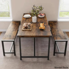 Kenelam Modern 4 Seater Dining Table Set - Wooden Bazar