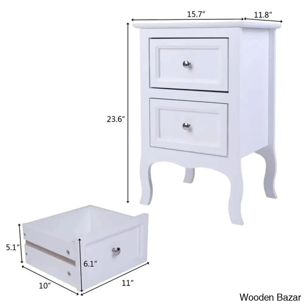 Bedside Table - Wooden Bazar