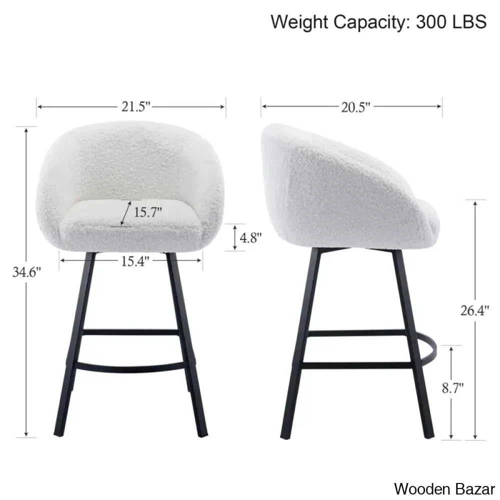 Kensync Swivel 26.4āā Sherpa Counter And Bar Stool
