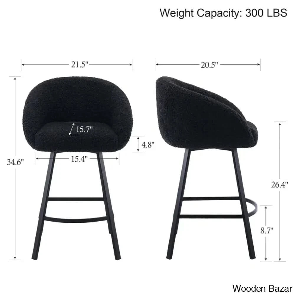 Kensync Swivel 26.4āā Sherpa Counter And Bar Stool