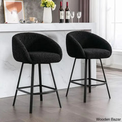 Kensync Swivel 26.4āā Sherpa Counter And Bar Stool Black / 1